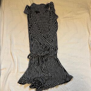 Black and White Striped Romper